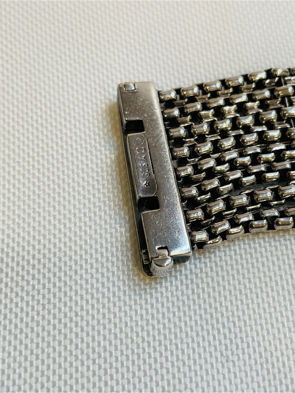 David Yurman Sterling Silver And Diamond Eight Row X Bracelet - Picture 7 of 12